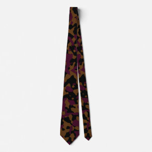 Dark Brown und Burgund Camouflage Muster Krawatte