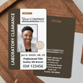 Dark Brown, White Company Entry Employee Foto ID Ausweis