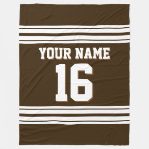 Dark Brown White Sports Jersey Fleecedecke