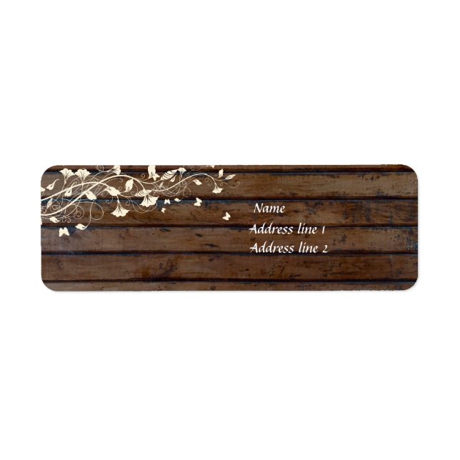 Dark Brown Wood Address Labels (Vorne)
