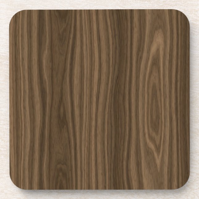 Dark Brown Wood Grain Untersetzer (Vorderseite)