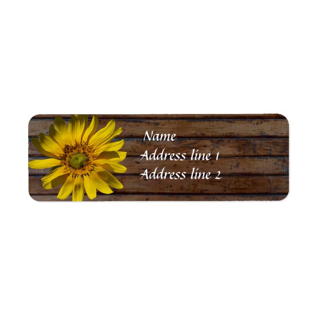 Dark Brown Wood Sunflower Address Labels (Vorne)