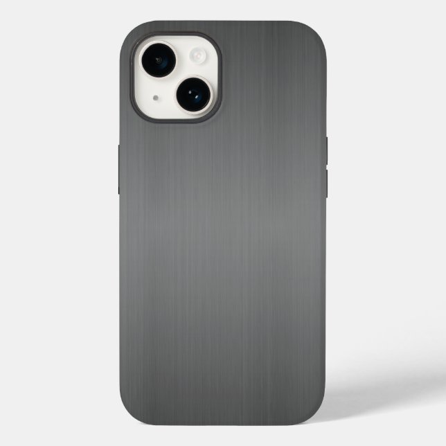 Dark Brushed Metal Look Case-Mate iPhone 14 Hülle (Rückseite)