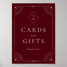 Dark Burgundy Celestis & Stars Karten & Geschenke Poster