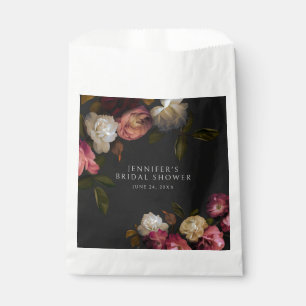 Dark Burgundy & Cream Peonies Black Dusche Geschenktütchen