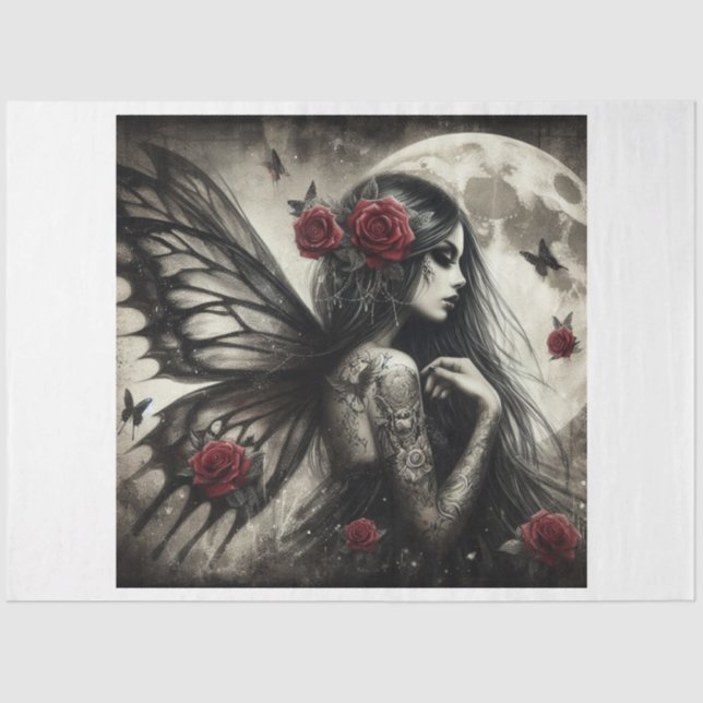 Dark Butterfly Fairy Seidenpapier (Vorderseite)