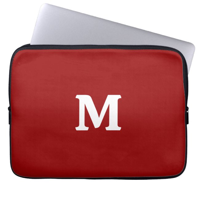 Dark Candy Apple Red Solid Color Laptopschutzhülle (Vorderseite)