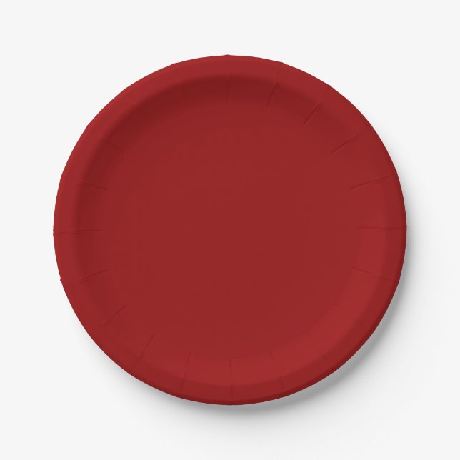 Dark Candy Apple Red Solid Color Pappteller (Vorderseite)