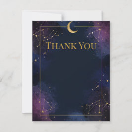 Dark Celestial Dankeschön Card | Goldstars, Mond Dankeskarte