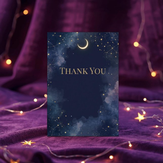 Dark Celestial Dankeschön Card | Halbmond Dankeskarte (Von Creator hochgeladen)
