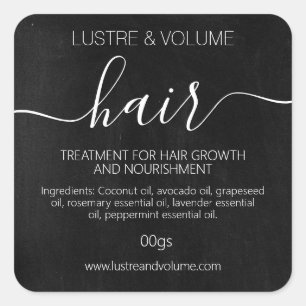 Dark Chalkboard Hair Handmade Treatment Maske Quadratischer Aufkleber