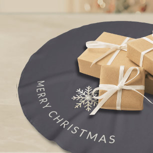 Dark Champagne Snowflake Tree Skirt Polyester Weihnachtsbaumdecke