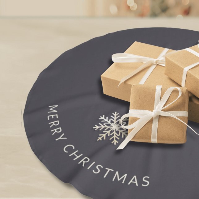 Dark Champagne Snowflake Tree Skirt Polyester Weihnachtsbaumdecke (Von Creator hochgeladen)