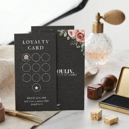 Dark Charcoal Floral Skinny Reward Grid · Schönhei Treuekarte