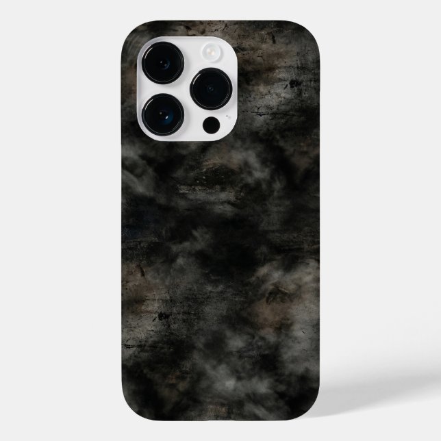 Dark Charcoal Smoke Grunge Texture iPhone Case (Rückseite)