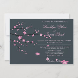 Dark Cherry Blossom Hochzeitseinladungen Einladung