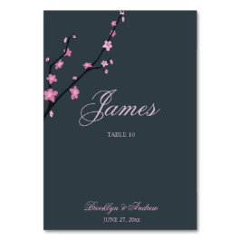 Dark Cherry Blossom Hochzeitstisch-Platzkarten Tischnummer