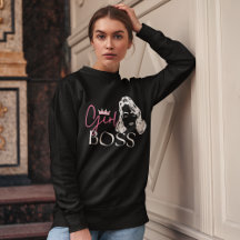 Dark Chic Girl Boss Zitat Starke Frauentypografie
