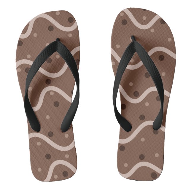 Dark Chocolate Drizzle and Sprinkles Pattern Flip Flops (Fußbett)
