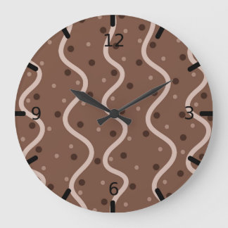 Dark Chocolate Drizzle and Sprinkles Pattern Große Wanduhr