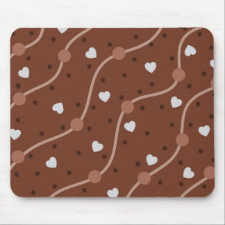 Dark Chocolate Heart Speckled Pattern Mousepad