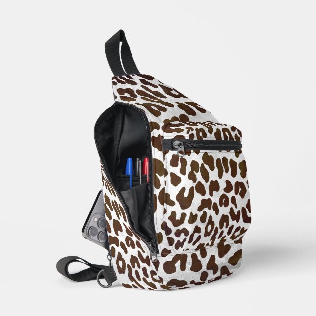 Dark Chocolate Leopard Print Crossbody Bag (Offen)