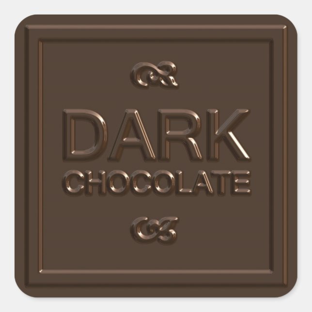Dark Chocolate Square Quadratischer Aufkleber (Vorderseite)