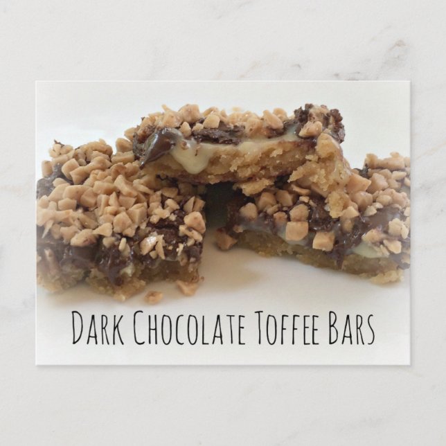 Dark Chocolate Toffee Bars Postkarte (Vorderseite)