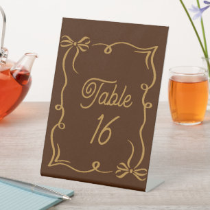 Dark Chocolate Wedding Tischnummer Acrylic Sockelschild