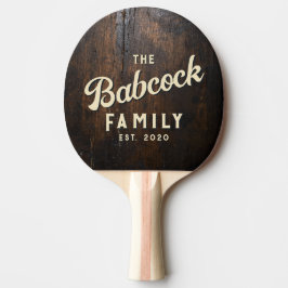 Dark Chopping Block Retro Family Name & Year Tischtennis Schläger