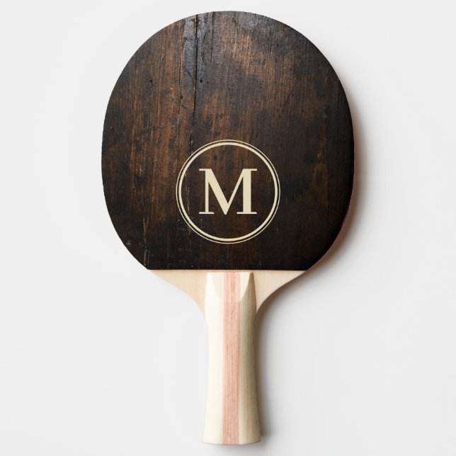 Dark Chopping Block Stone Monogram Tischtennis Schläger (Vorderseite)