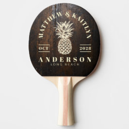 Dark Chopping Block Tropical Pineapple Wedding Tischtennis Schläger