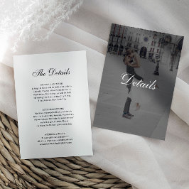 Dark Classic Photo Overlay | Wedding Guest Details Begleitkarte