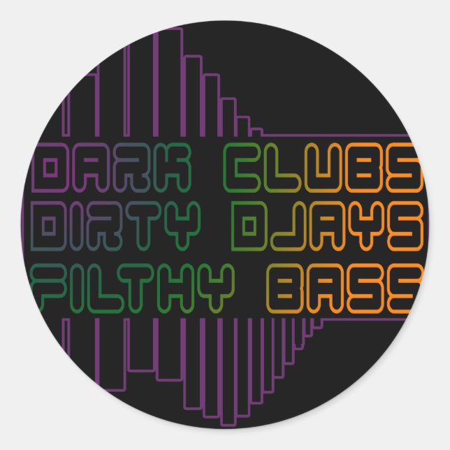 Dark Clubs Dirty Djays Filthy Bass CLUB DJ Runder Aufkleber (Vorderseite)