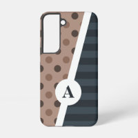 Dark Cocoa Polka Dot and Strip Pattern