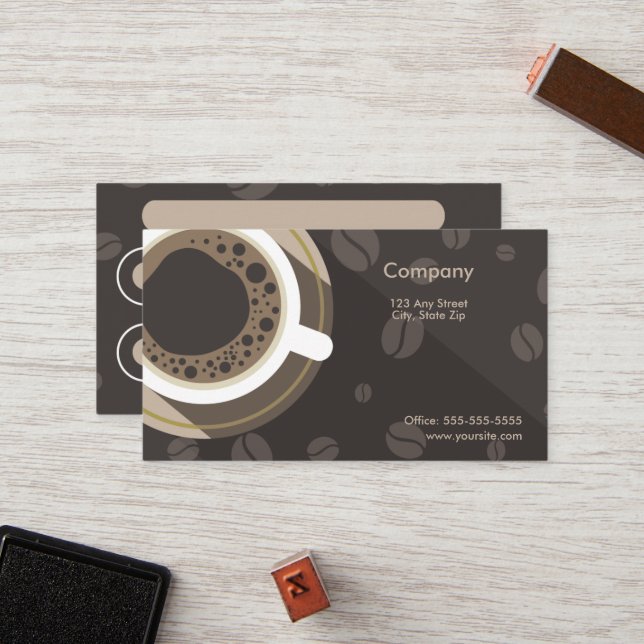Dark Coffee Shop Loyalty Card Treuekarte (Vorderseite/Rückseite Beispiel)