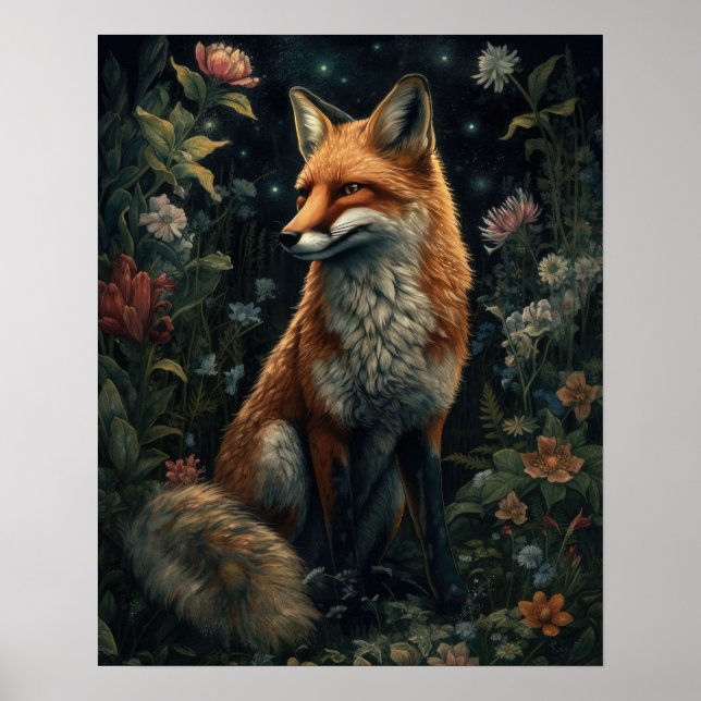 Dark Cotattcore Red Fox Art Print Poster (Vorne)