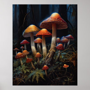 Dark Cotattecore Mushroom Art Print Poster