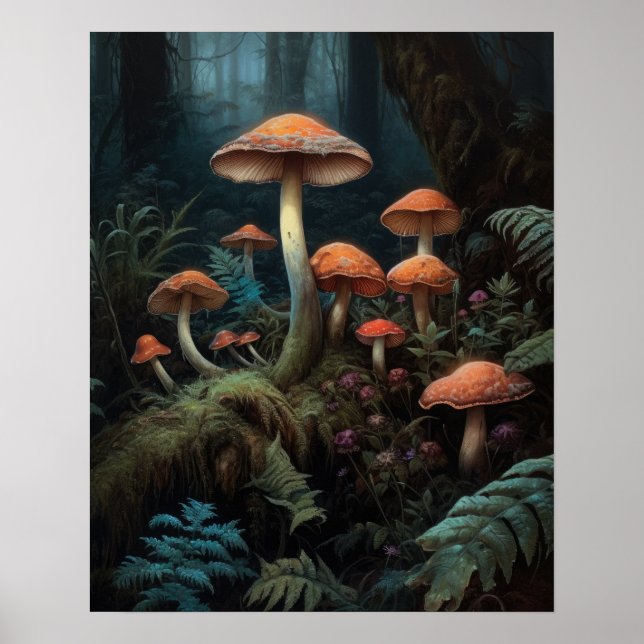 Dark Cotattecore Mushroom Art Print Poster (Vorne)