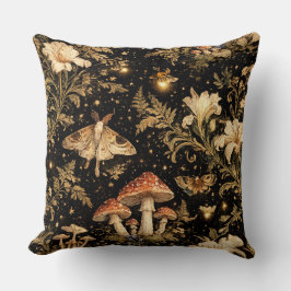 Dark Cottagecore Botanical Pattern Fabric - Vintag Kissen
