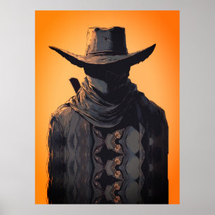 Dark Cowboy Outlaw Wall Art Print Poster