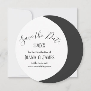 Dark Crescent Moon Wicca Handfasting Save the Date