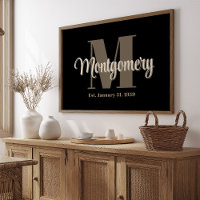 Dark Custom Family Name Print Anniversary-Geschenk