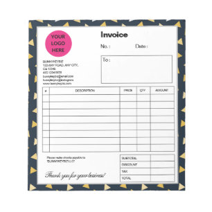 Dark Cyan Confetti Company Business Shop Rechnung Notizblock