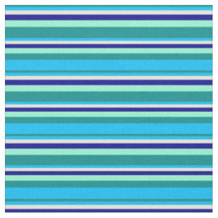 Dark Cyan, Sky Blue, Beige, Dark Blue & Aquamarine Stoff