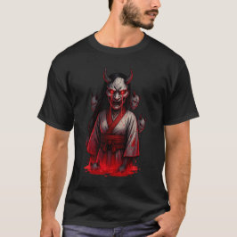 Dark Cyberpunk Oni Girl T-Shirt
