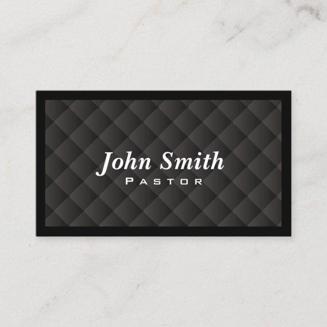 Dark Diamond Quilt Pastor Business Card Visitenkarte (Vorderseite)