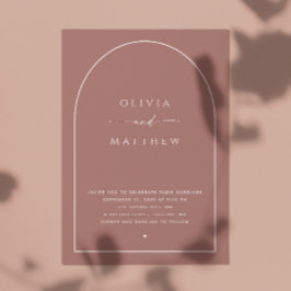 Dark Dusty Rose Arch Wedding | Romantisches Foto + Einladung