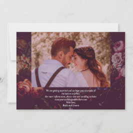 Dark Elegant Burgundy Moody Floral Save The Date