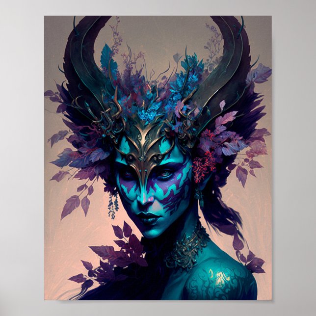Dark Elf Fantasy Art Poster (Vorne)